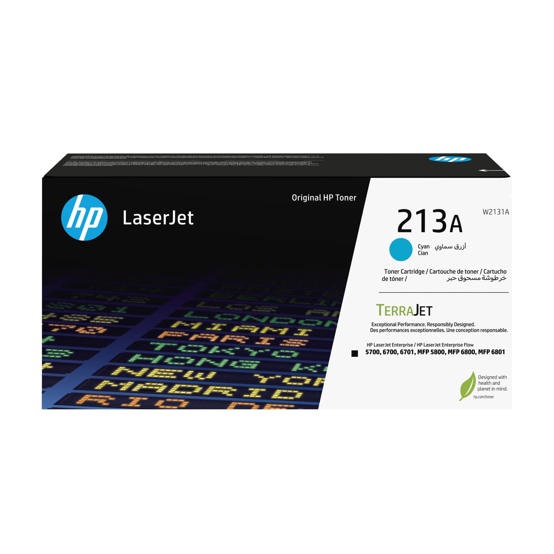 HP 213A - Azul cyan - original - LaserJet - cartucho de toner (W2131A) - para Color LaserJet Enterprise 5700dn, 6700dn, MFP 5800dn, MFP 6800dn