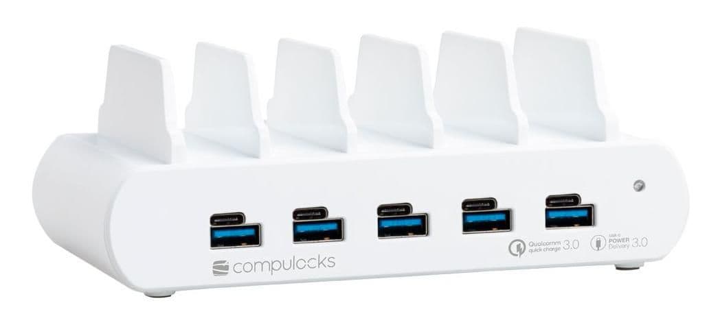 Compulocks 5 Port USB-C and USB-A Charging Dock with EU - Estação de carregamento - 150 watt - 10 conectores de saída (5 x USB-C, 5 x USB Tipo A de 4 pinos) - União Europeia