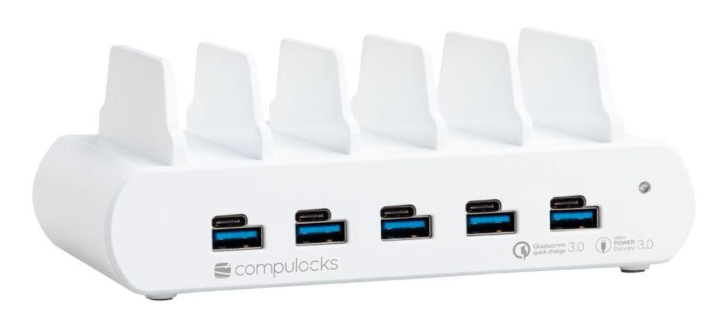Compulocks 5 Port USB-C and USB-A Charging Dock with EU - Estação de carregamento - 150 watt - 10 conectores de saída (5 x USB-C, 5 x USB Tipo A de 4 pinos) - União Europeia