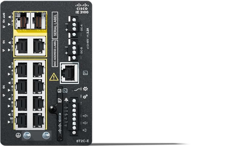 Cisco Catalyst IE3100 Rugged Series - Interruptor - 8 x 10/100/1000 + 2 x Gigabit combinado - montável em trilho DIN