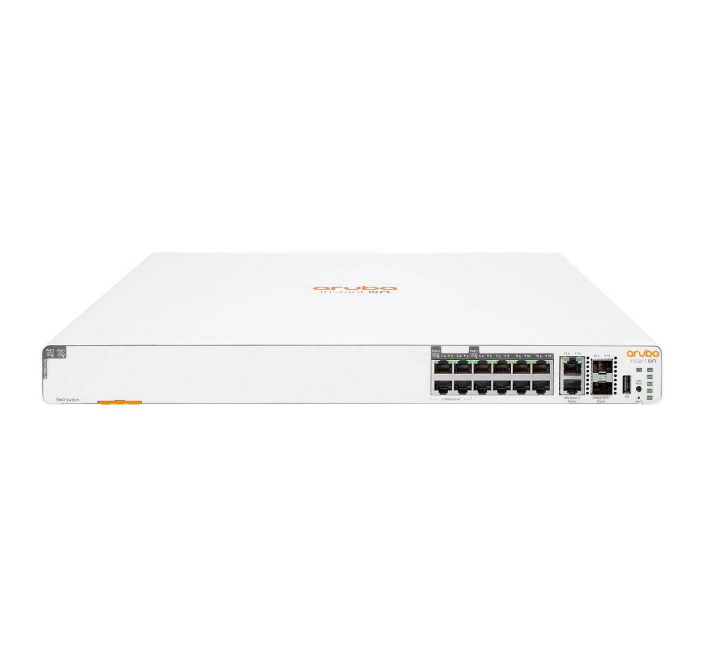 HPE Networking Instant On 1960 - Interruptor - Administrado - 4 x 2.5GBase-T + 8 x 100/1000/10GBase-T + 2 x 100/1000/10GBase-T + 2 x 10 Gigabit SFP+ - montável em trilho - PoE (480 W)