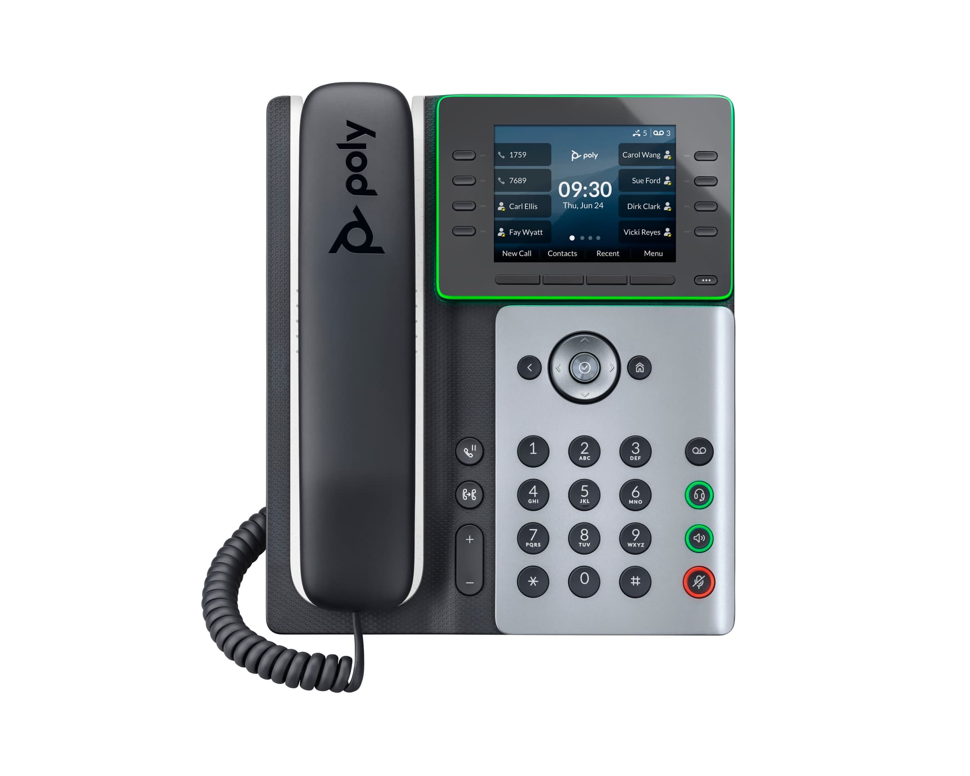 HP Poly Telefone IP Poly Edge E350 com PoE, 8,89 cm (3.5"), 320 x 240 pixels