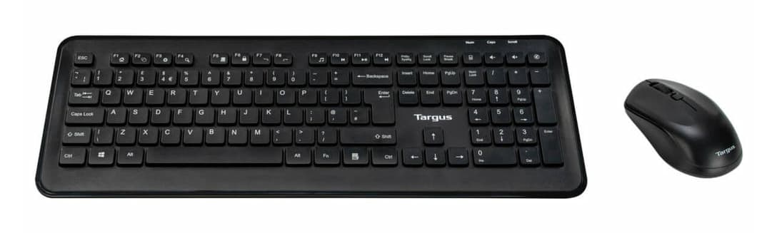 Targus - Conjunto de teclado e rato - combo - full size - sem fios - 2.4 GHz - QWERTY - Reino Unido - preto - Layout Inglês
