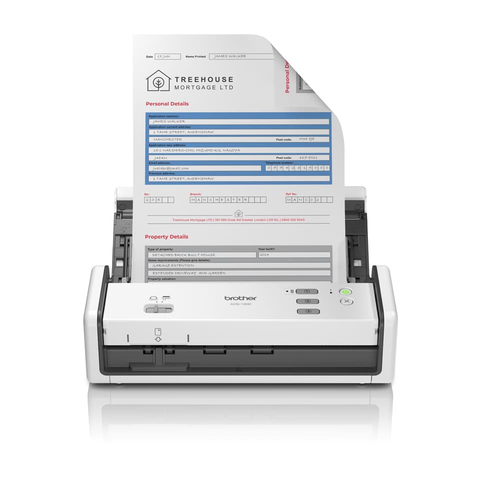 Brother ADS-1300 - Escaneador de documento - CIS duplo - Duplex - A4 - 600 ppp x 600 ppp - até 30 ppm (mono) / até 30 ppm (cor) - ADF (20 folhas) - USB 2.0 (Host), USB-C 3.2 Gen 1