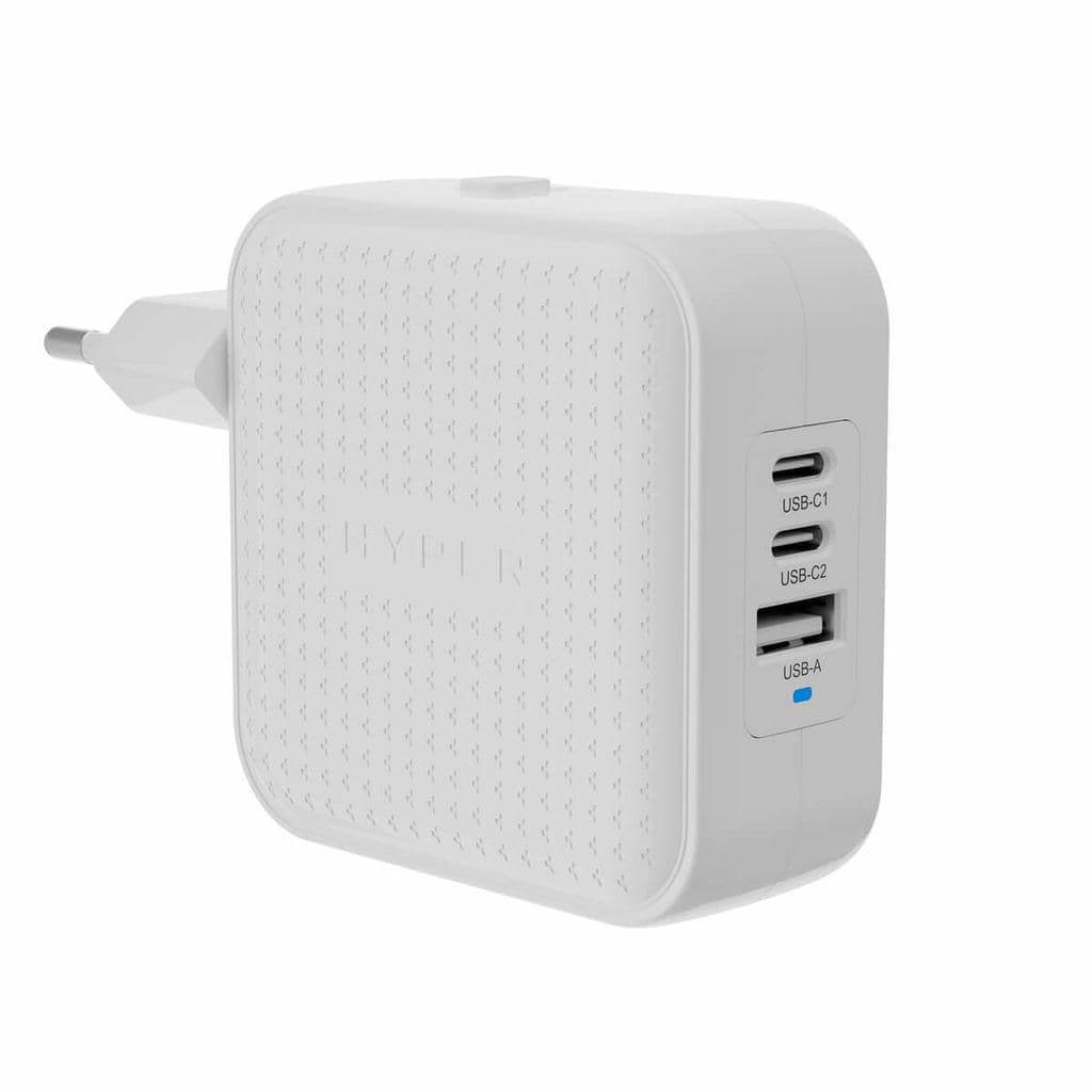 Targus HyperJuice - Adaptador de alimentação - GaN - 70 watt - QC 3.0, Power Delivery 3.0 + PPS - 3 conectores de saída (USB, 2 x USB-C) - branco