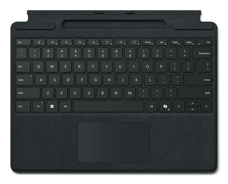 Microsoft Surface Pro Signature Keyboard - Teclado - com acelerómetro, trackpad, bandeja de armazenamento e carregamento de Surface Slim Pen 2 - QWERTY - Reino Unido - preto - para Surface Pro 8, Pro 9 - Layout Inglês