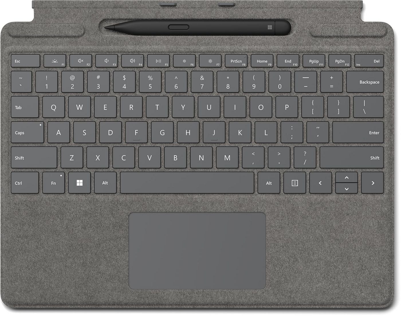Microsoft Surface Pro Signature Keyboard - Teclado - com acelerómetro, trackpad, bandeja de armazenamento e carregamento de Surface Slim Pen 2 - QWERTY - Reino Unido - platina - com Slim Pen 2 - para Surface Pro 8, Pro 9 - Layout Inglês
