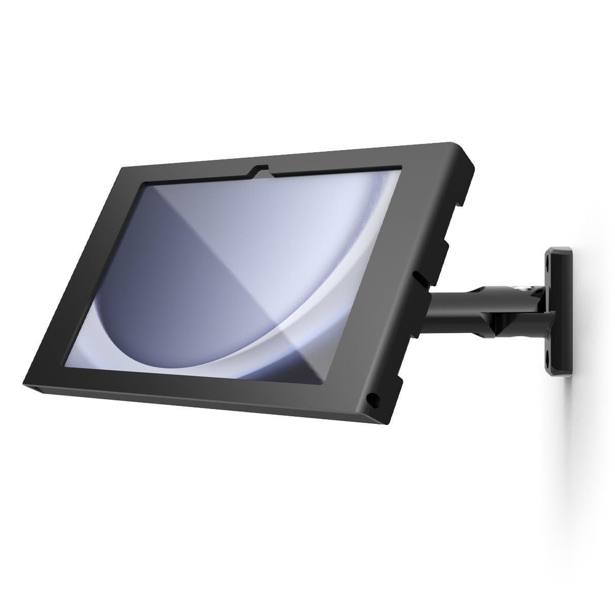 Compulocks Galaxy Tab A9+ 11", Swell Enclosure Swing Wall Mount - Kit de montagem (caixa, suporte oscilante) - câmara frontal/traseira e sensores expostos - para tablet - bloqueável - moldura metálica - preto - tamanho de tela: 11" - montável em pare