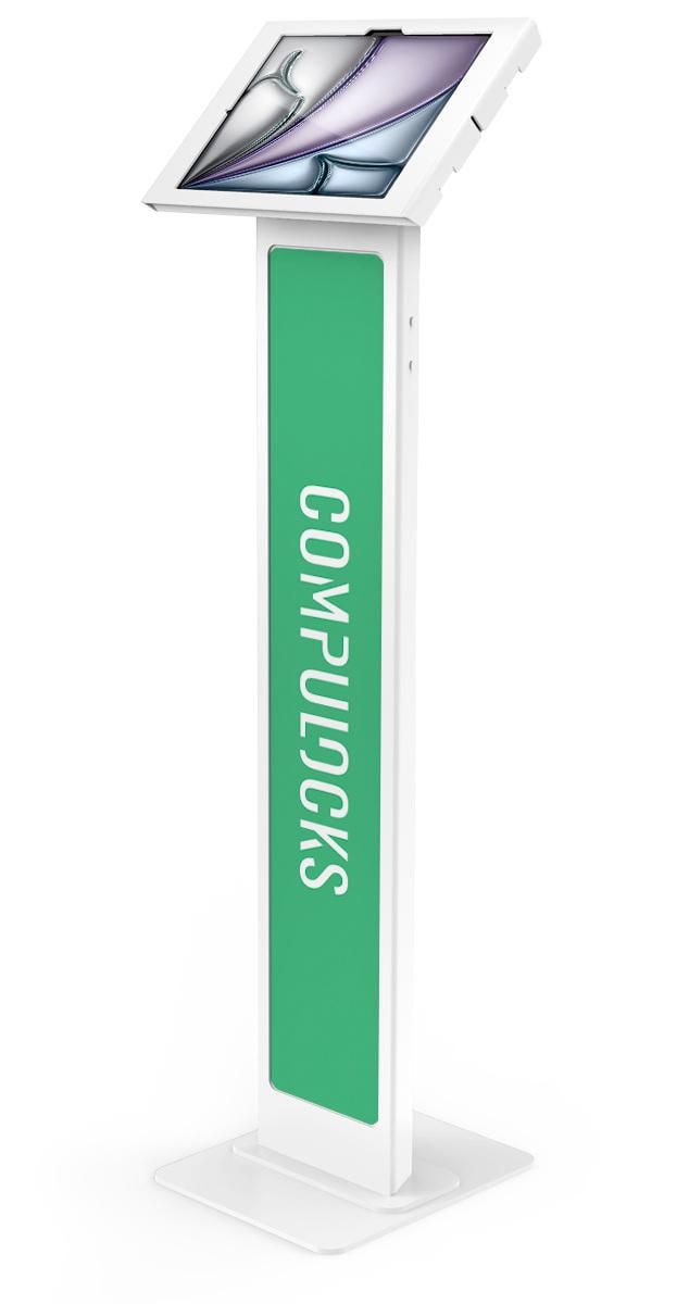 Compulocks iPad Air M2 & M3 13", Apex Enclosure Brandable Floor Stand - White - Plataforma - para tablet - personalizável - bloqueável - metal, polipropileno - branco - tamanho de tela: 13" - interface de montagem: 100 x 100 mm - suporte no chão - pa