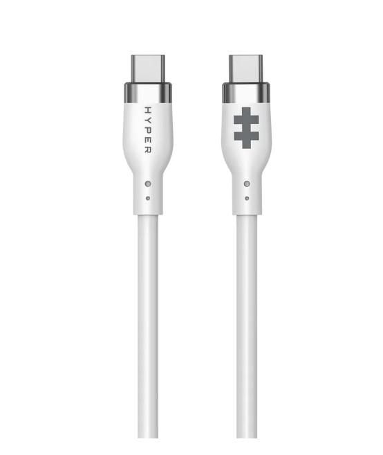 HyperJuice - Cabo USB - USB-C (M) para USB-C (M) - USB 2.0 - 1.5 m - USB Power Delivery (60W), gama de potência alargada (EPR) - branco