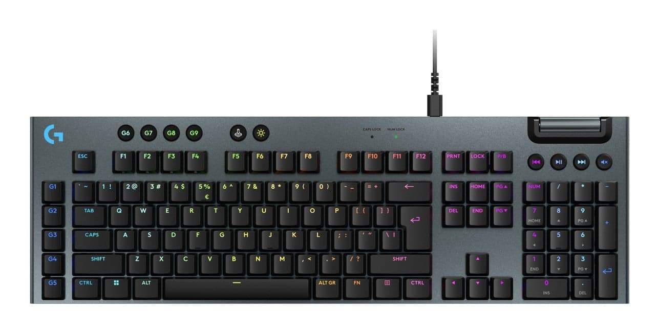 Logitech G G915 X - Teclado - luz traseira - USB - QWERTY - Padrão internacional americano - interruptor: GL Tactile - preto