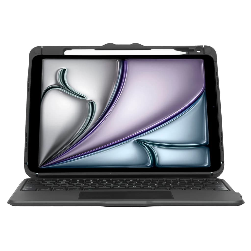 Targus Versavu - Teclado e pasta de folio (case para teclado) - com trackpad - retroiluminação - sem fios - Bluetooth 5.0 - QWERTY - Reino Unido - preto - Layout Inglês