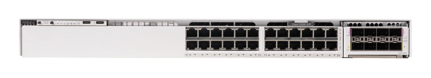 Cisco C9350-24P - Interruptor - L3 - Administrado - 24 x 10/100/1000 (PoE) - desktop, montável em trilho - PoE (720 W)