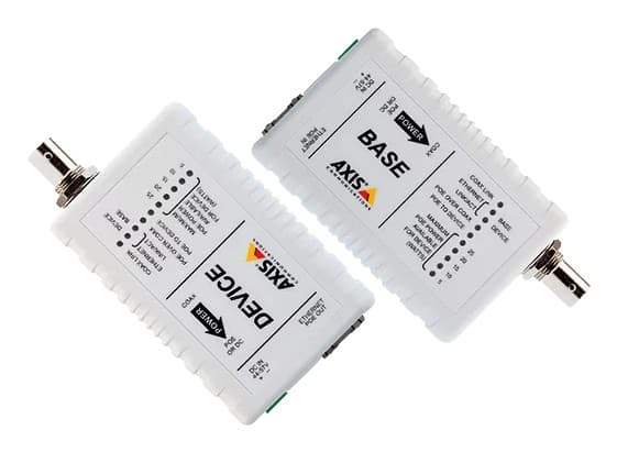 AXIS T8640 Ethernet Over Coax Adaptor PoE+ - Conversor de mídia - 100Mb LAN - durante Coax - 10Base-T, 100Base-TX - RJ-45 / BNC (pacote de 2) - para AXIS C1410, D3110, M3067, M3085, M3086, M5075, P1385, P1455, Q1656, Q1715, Q1942, W400