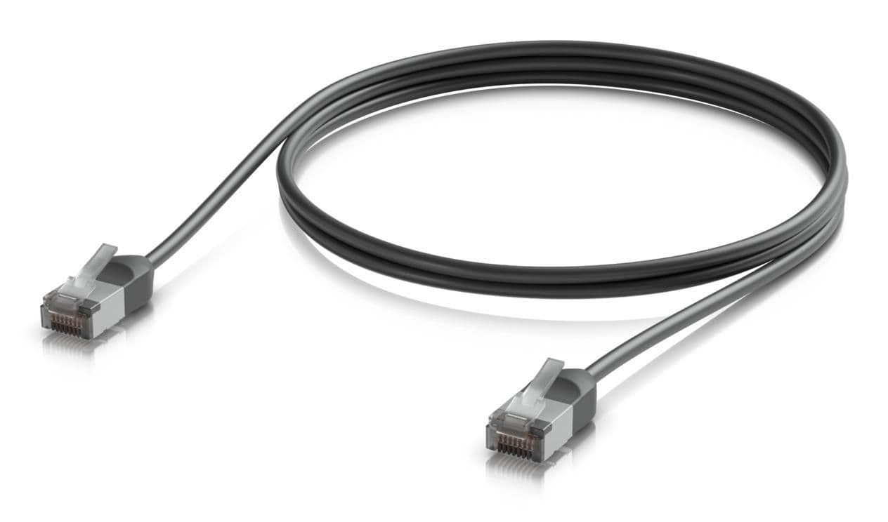 Ubiquiti UniFi - Cabo patch - RJ-45 (M) para RJ-45 (M) - 1 m - 3.5 mm - blindado - CAT 6a - exterior, robusto, inicializado, cobre encalhado - preto