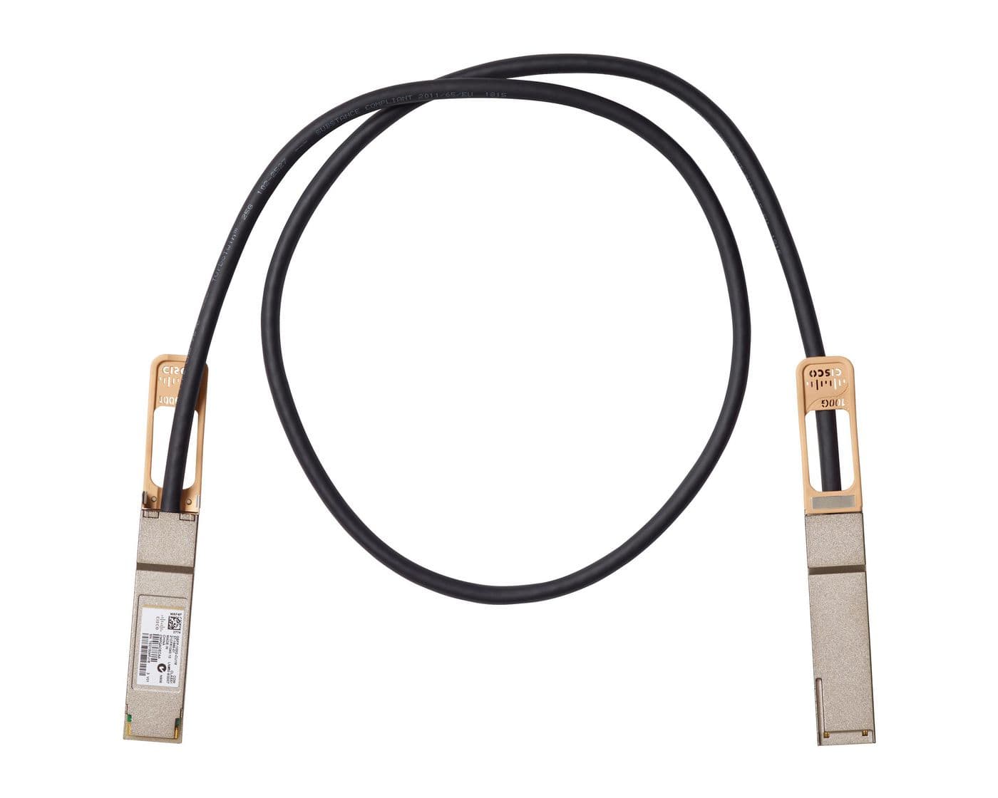 Cisco Copper Cable - Cabo de ligação directa 100GBase - QSFP (M) para QSFP (M) - 3 m - passivo - para Mellanox ConnectX-5 Ex EN, Nexus 93108TC-EX, 93180YC-FX, 9336C-FX2