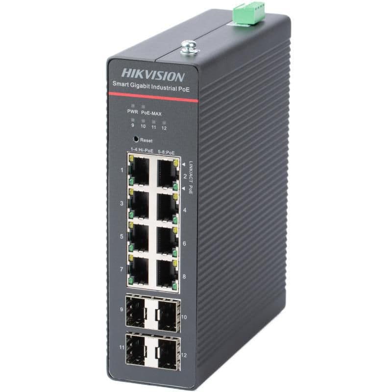 Hikvision 8 Port Gigabit Smart Managed Industrial POE Switch