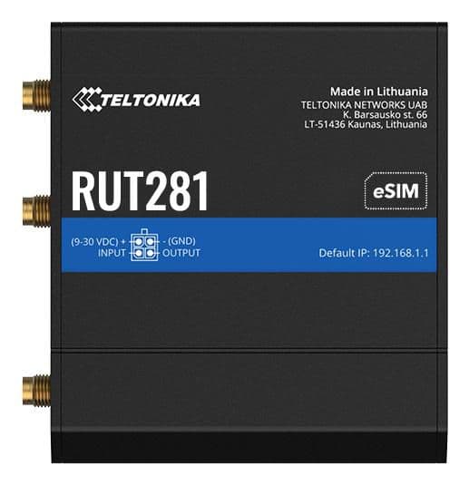 TELTONIKA NETWORKS RUT281 SIM eSIM 4G/LTE/3G/2G Router with GLOBAL Teltit Modem