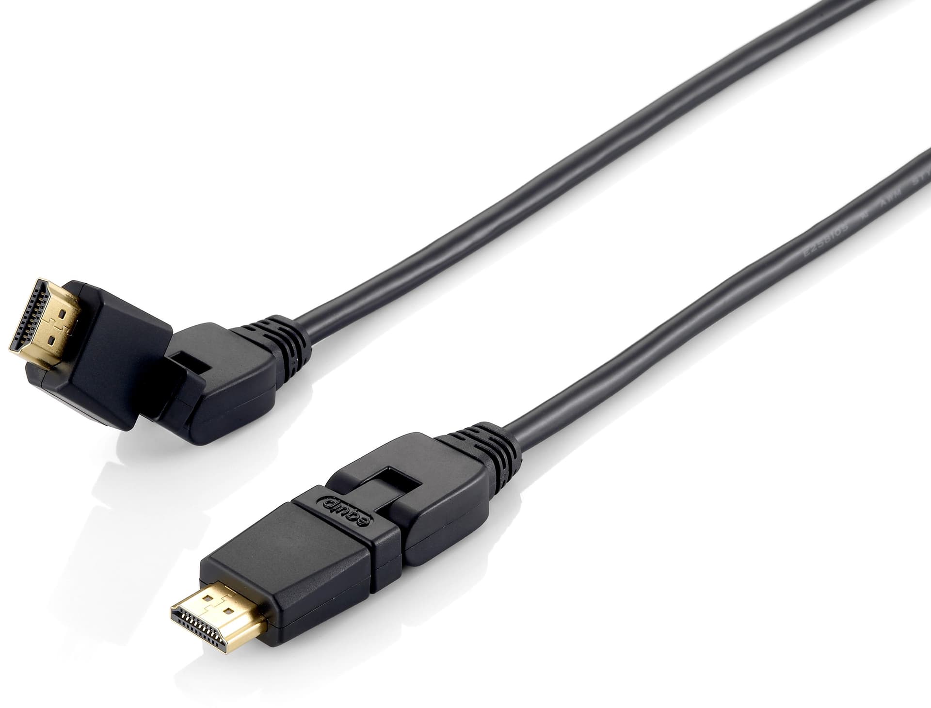EQUIP CABO HDMI 2.0 FICHA ANGULO VARIAVEL 3D 4K M/M 2MT PRETO