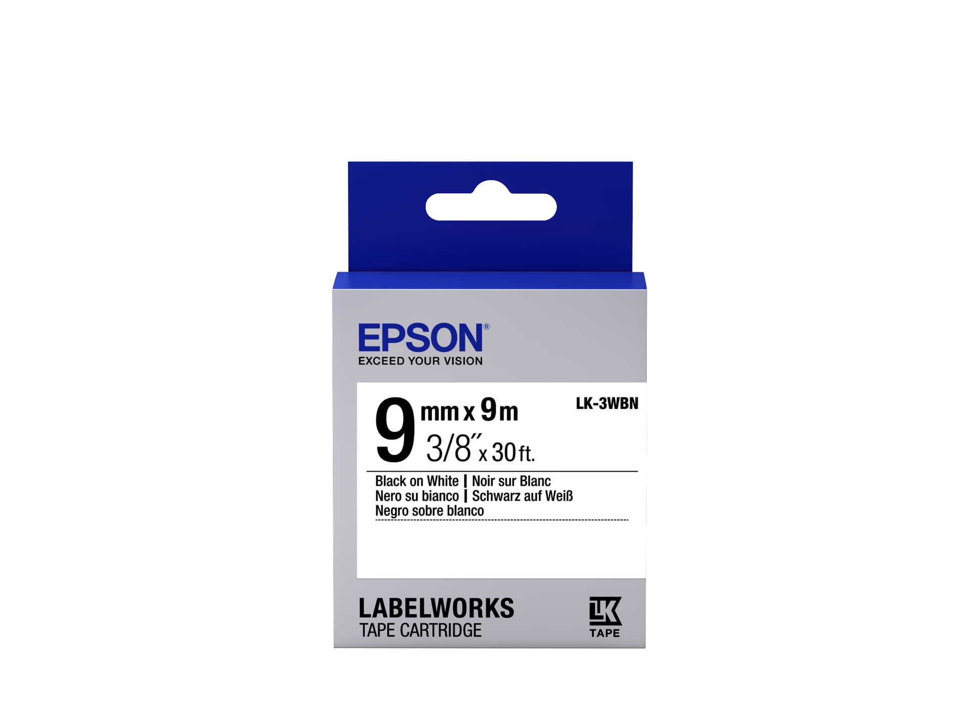 EPSON FITA LK3WBN BLK/WHT 9/9