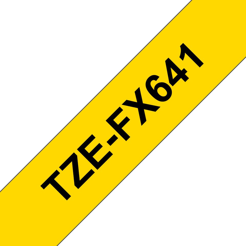 BROTHER FITA LAMINADA 18MM PRETO AMARELO FLEXIVEL