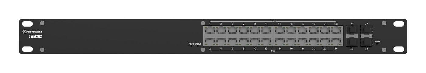 TELTONIKA NETWORKS SWM282 L2+ Managed Switch 24x ETH POE Ports 4x SFP Ports