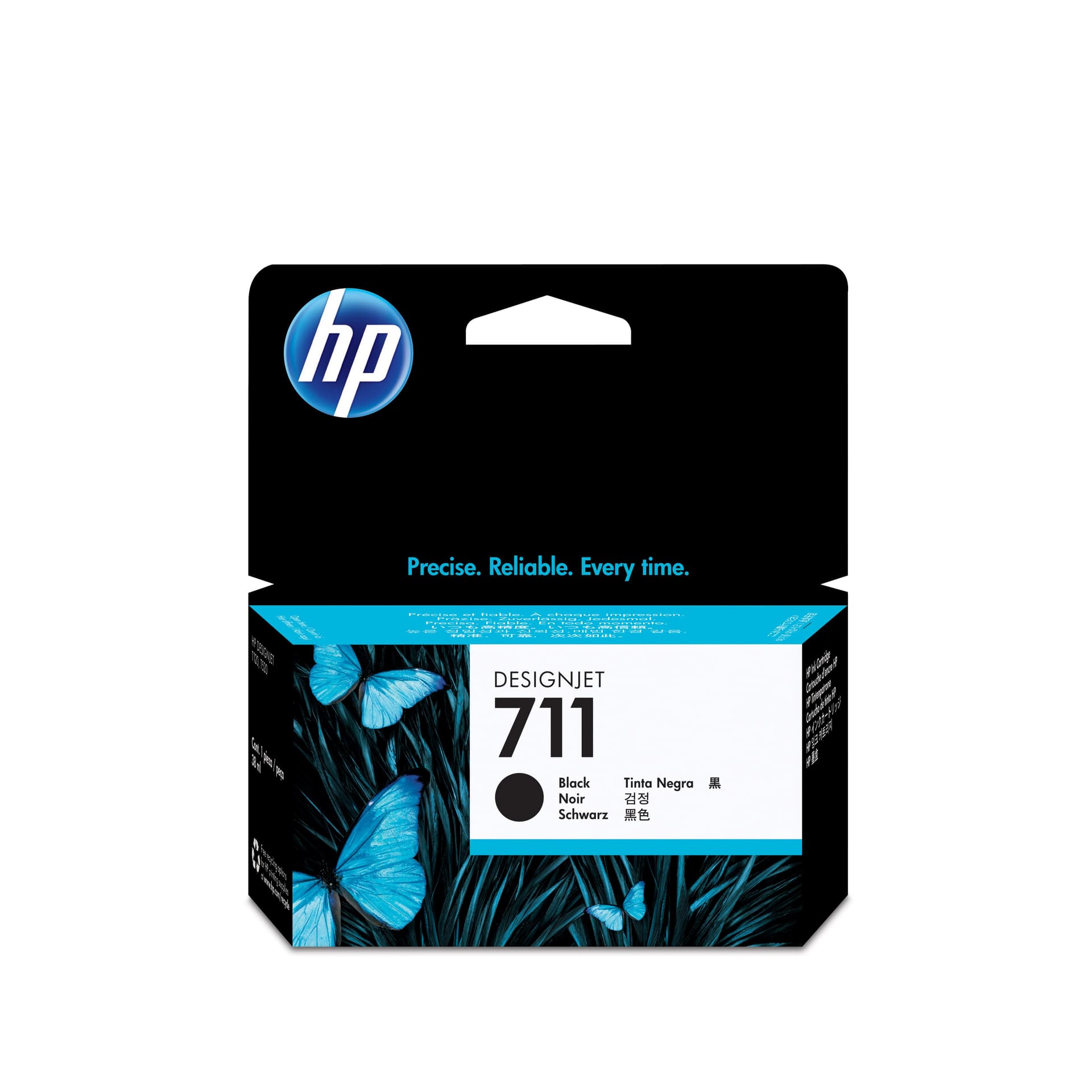 HP 711 - 38 ml - preto - original - DesignJet - tinteiro - para DesignJet T100, T120, T120 ePrinter, T125, T130, T520, T520 ePrinter, T525, T530