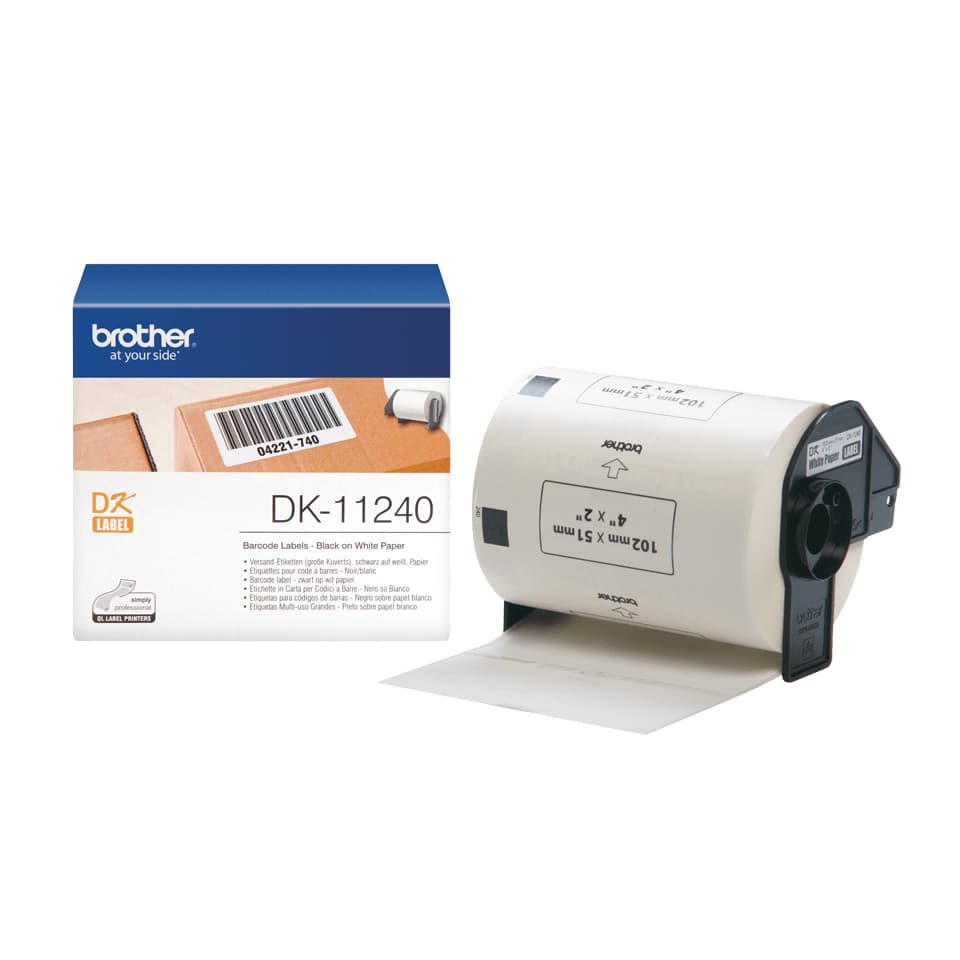 Brother DK-11240 - Preto em branco - 51 x 102 mm 600 etiqueta(s) etiquetas de envio - para Brother QL-1050N, QL-1110NWBc, QL-550