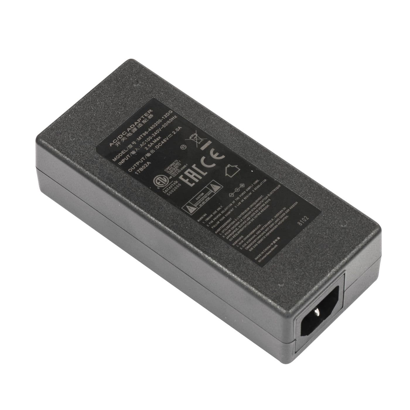MikroTik 48v 2A 96W pwr supply w/ Plug 48V2A96W, Indoor, 100 - 240