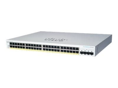 Cisco Business 220 Series CBS220-48P-4G - Interruptor - inteligente - 48 x 10/100/1000 (PoE+) + 4 x Gigabit SFP (ligação ascendente) - montável em trilho - PoE+ (382 W)