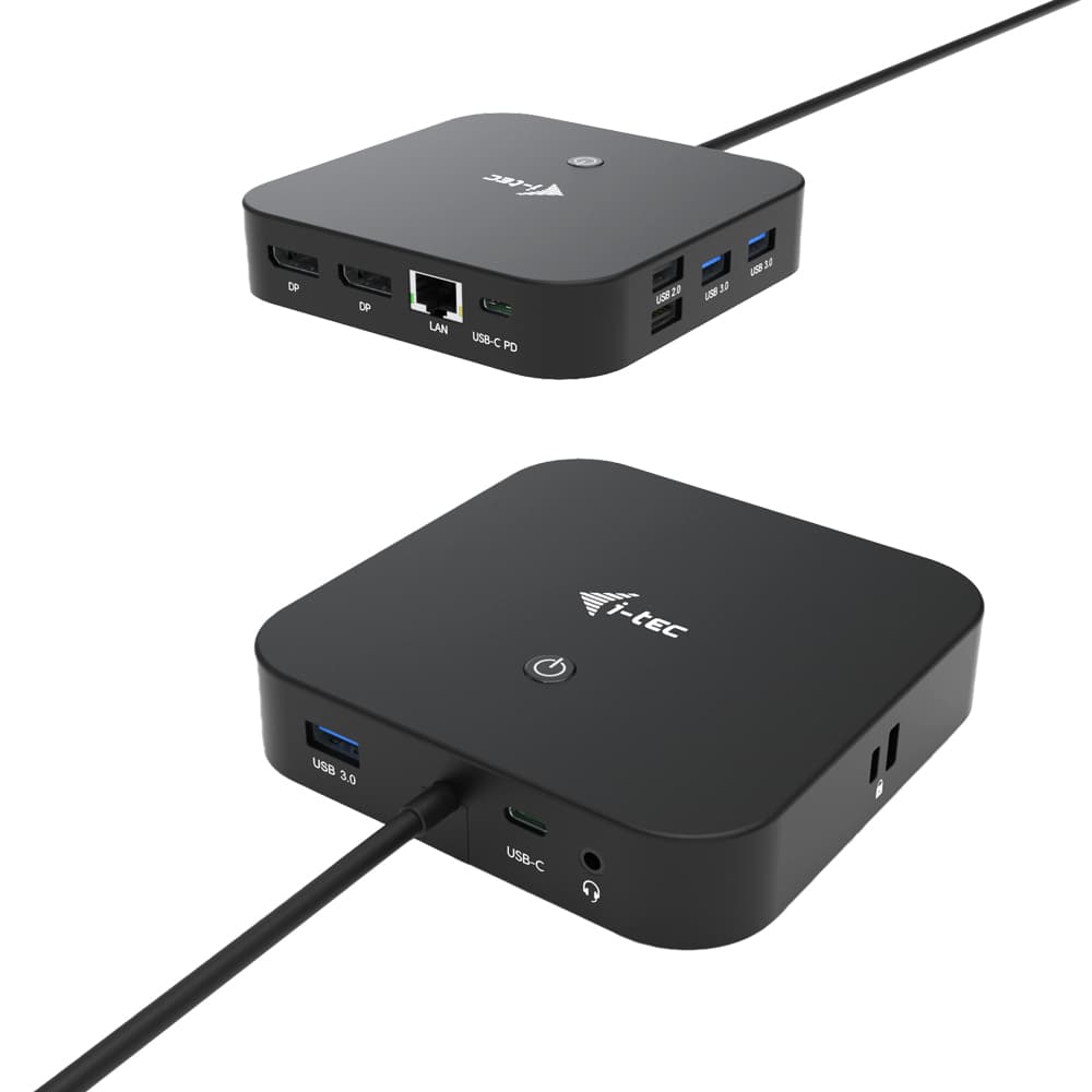 I-TEC USB-C Dual Display MST Docking Station 2xDP,1xGLAN,3xUSB 3.1,2xUSB 2.0,1xUSB-C-Data,1xAudio/Mic Jack w/o,Optional power supply