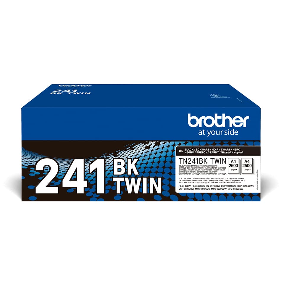 Brother TN241BK - Pack de 2 - preto - original - cartucho de toner - para Brother DCP-9015CDW, DCP-9020CDW, HL-3150CDW, MFC-9140CDN