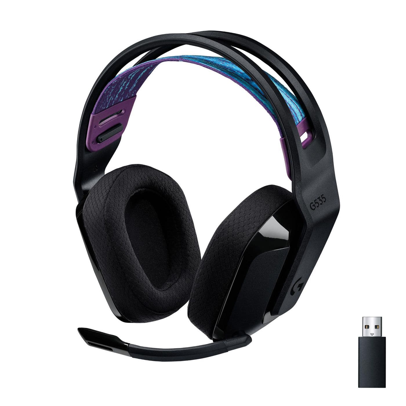 Logitech G G535 LIGHTSPEED Wireless Gaming Headset - Auscultadores - tamanho completo - LIGHTSPEED - sem fios - preto - Certificado pelo Discord