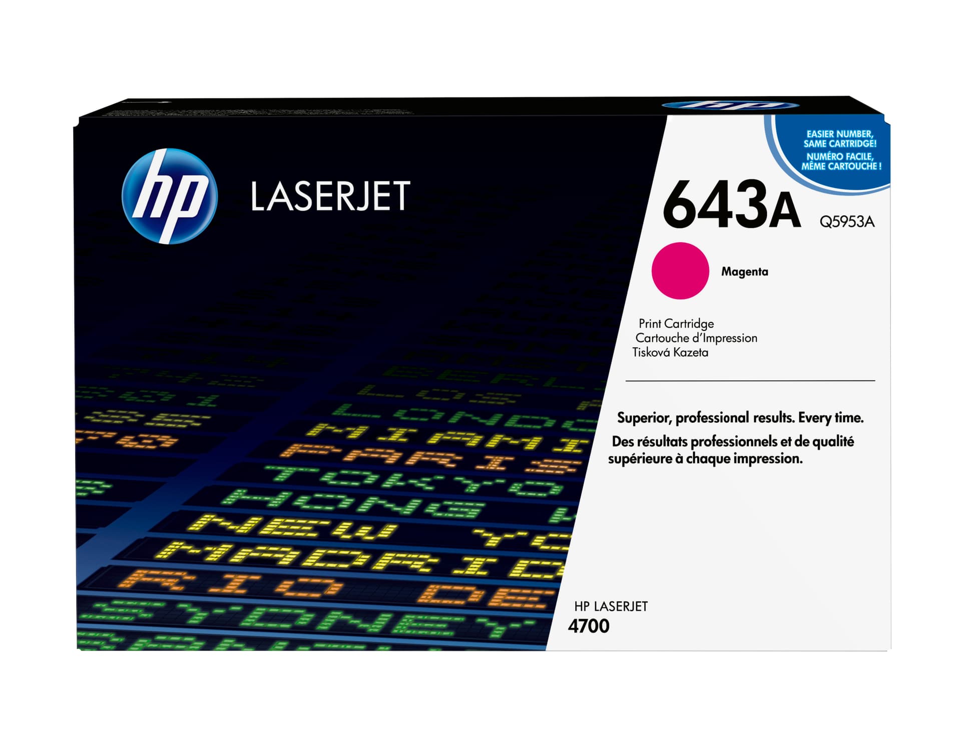 HP 643A original Colour LaserJet Toner cartridge Q5953A magenta standard capacity 10.000 pages 1-pack