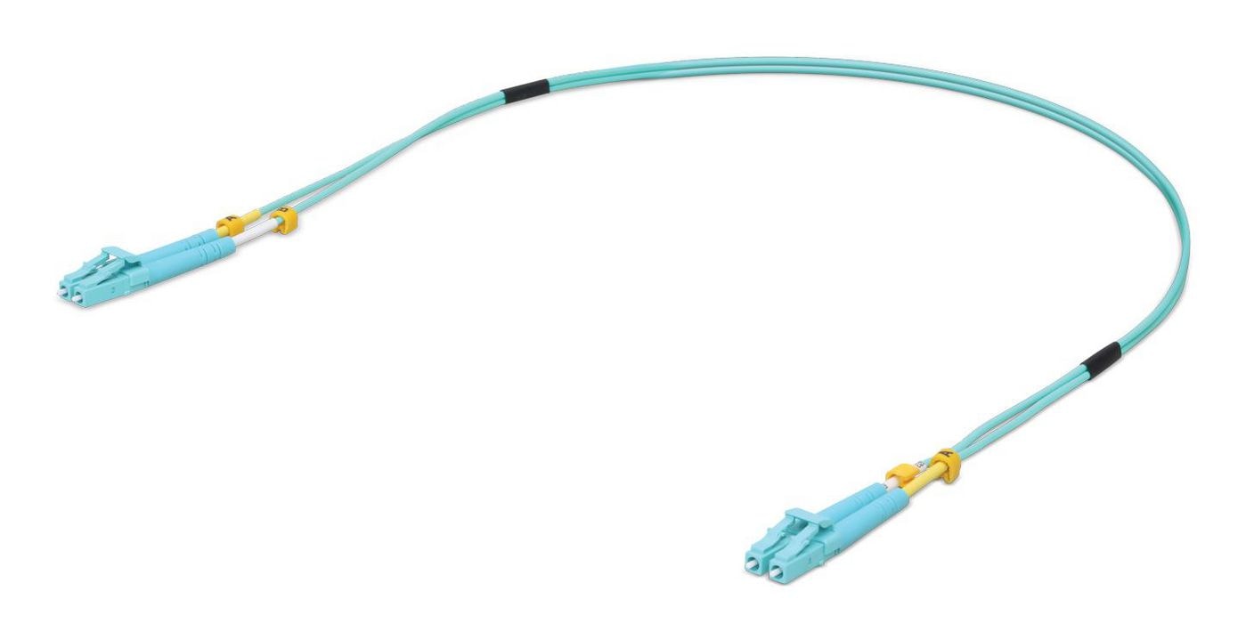 Ubiquiti UniFi - Cabo patch - multi-modo LC/UPC (M) para multi-modo LC/UPC (M) - 50 cm - 2 mm - fibra óptica - duplex - 50 / 125 micron - OM3 - up to 10 Gbps data transfer rate - aqua
