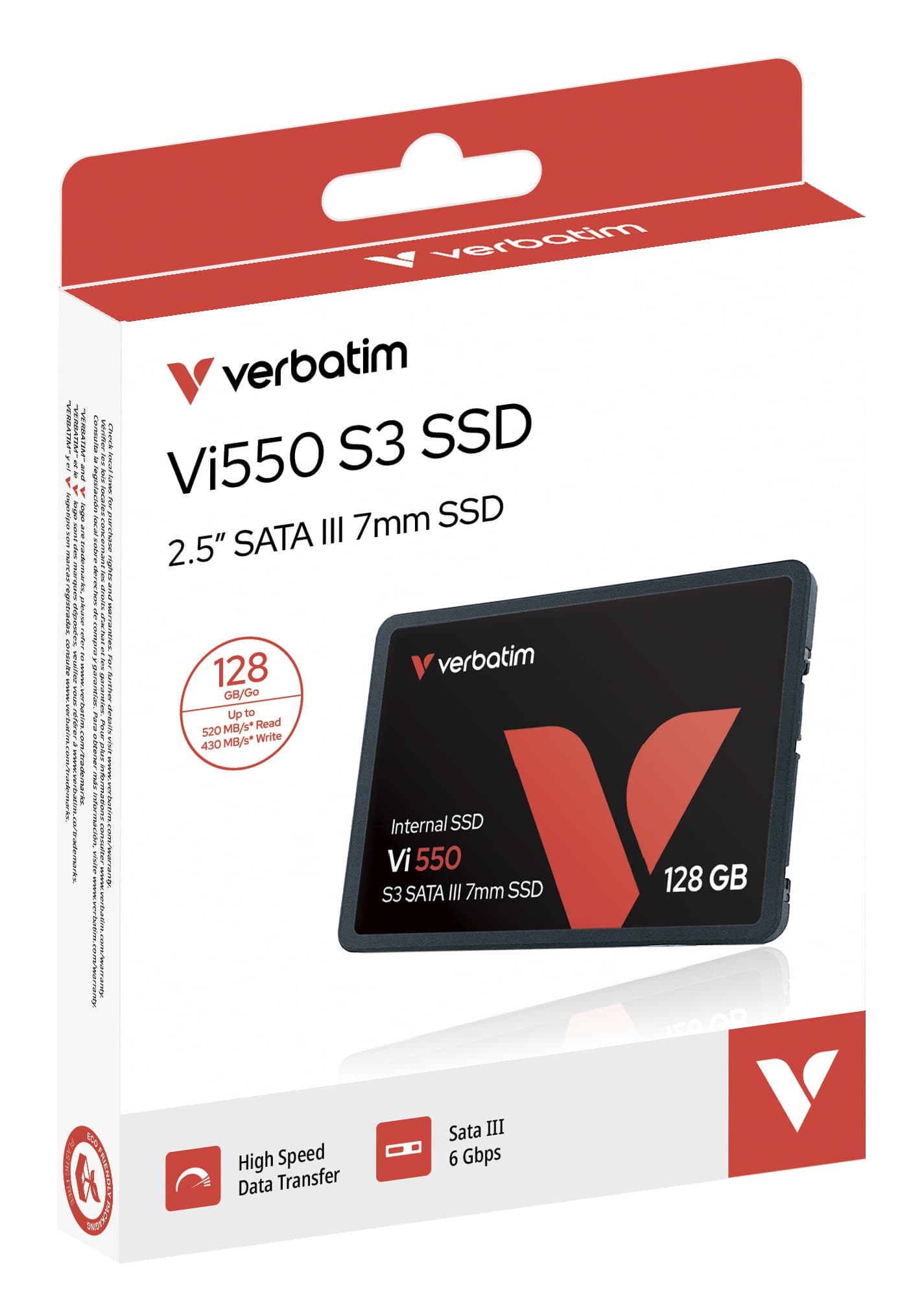 VERBATIM SSD VI550 128GB SATA 3 (7MM HEIGHT) 2.5" 550 MB/SEG