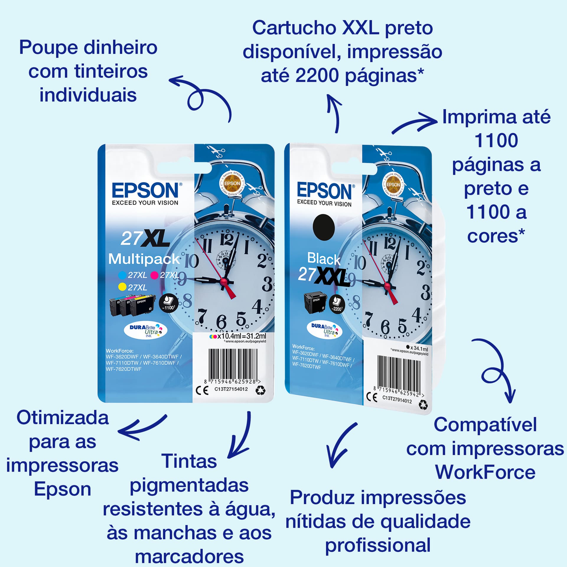 EPSON TINTEIRO MAGENTA 27XL WF-3620-40/WF-7110-7610-7620 MOQ 10
