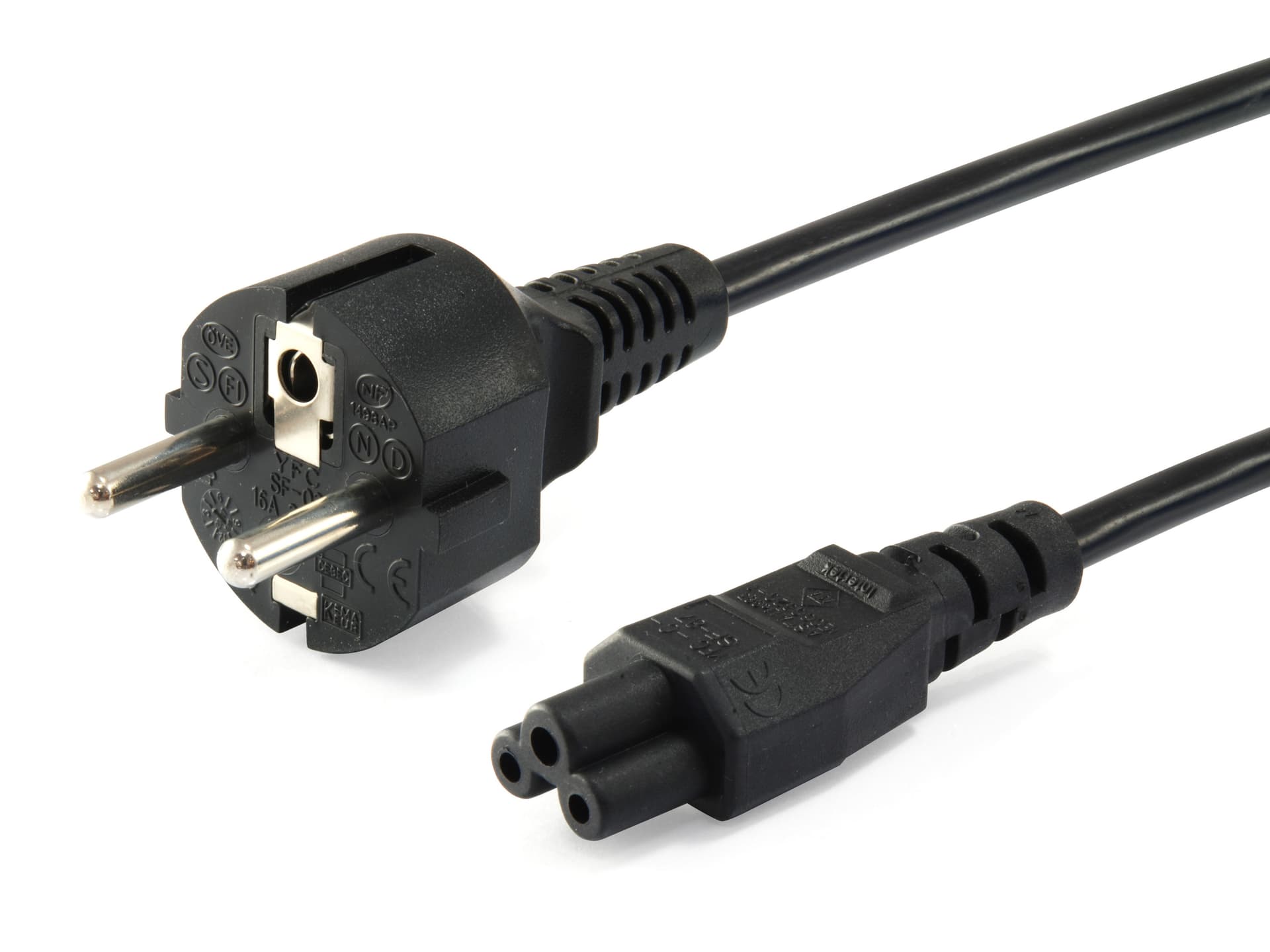 EQUIP CABO POWER SCHUKO STRAIGHT IEC 60320 C5 3.0M BLACK
