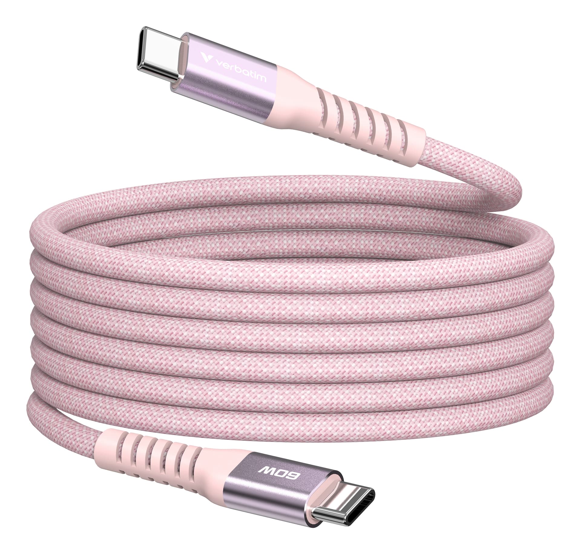 VERBATIM CABO USB-C 60W 480MBPS MAGNETICO NYLON PINK 1.20MT