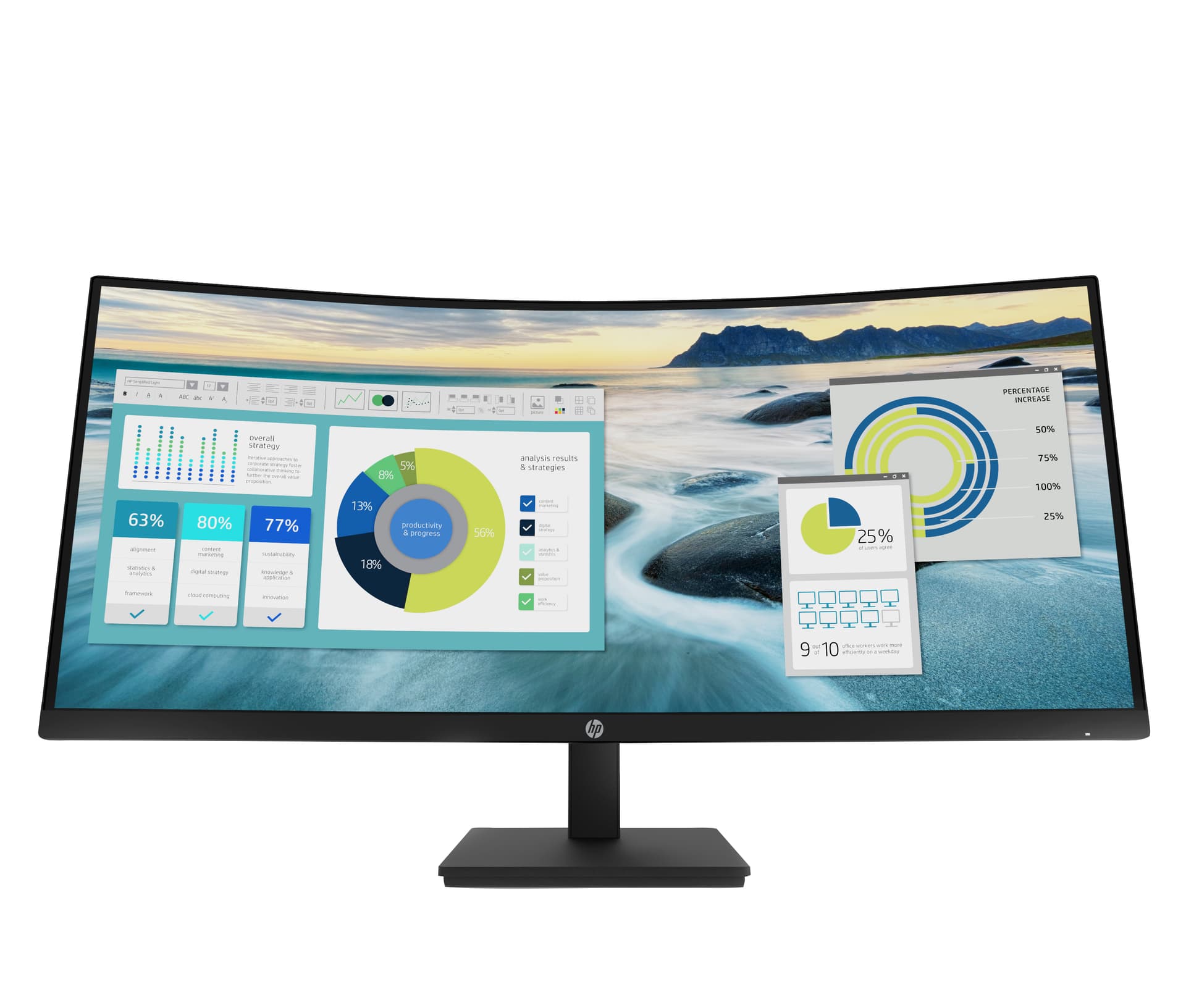HP Monitor curvo WQHD P34hc G4 com USB-C