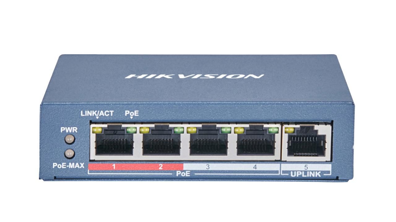 Hikvision DS-3E0105P-E(B) 1 uplink port, PoE power 58W